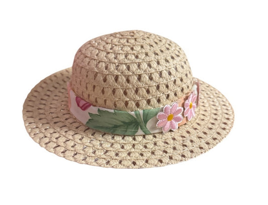 Girls Straw Hat with Floral Band