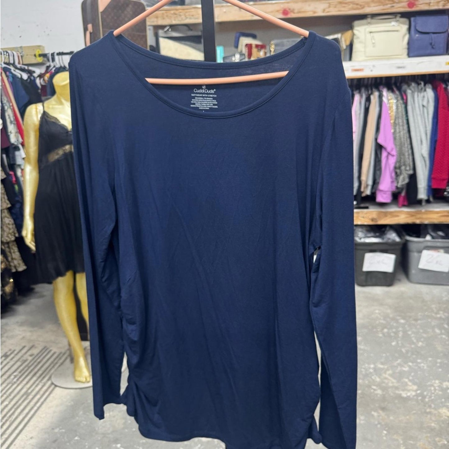 Cuddl Duds Elegant Blue Women's Top