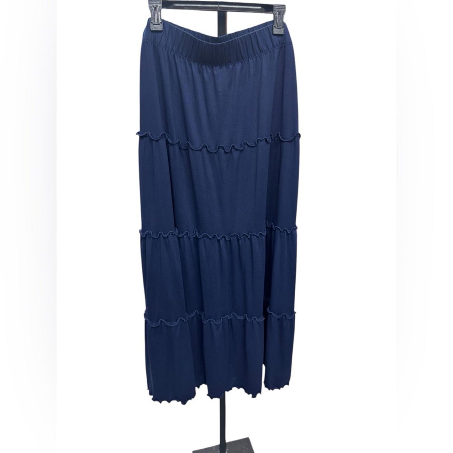 White Mark Navy Maxi Skirt
