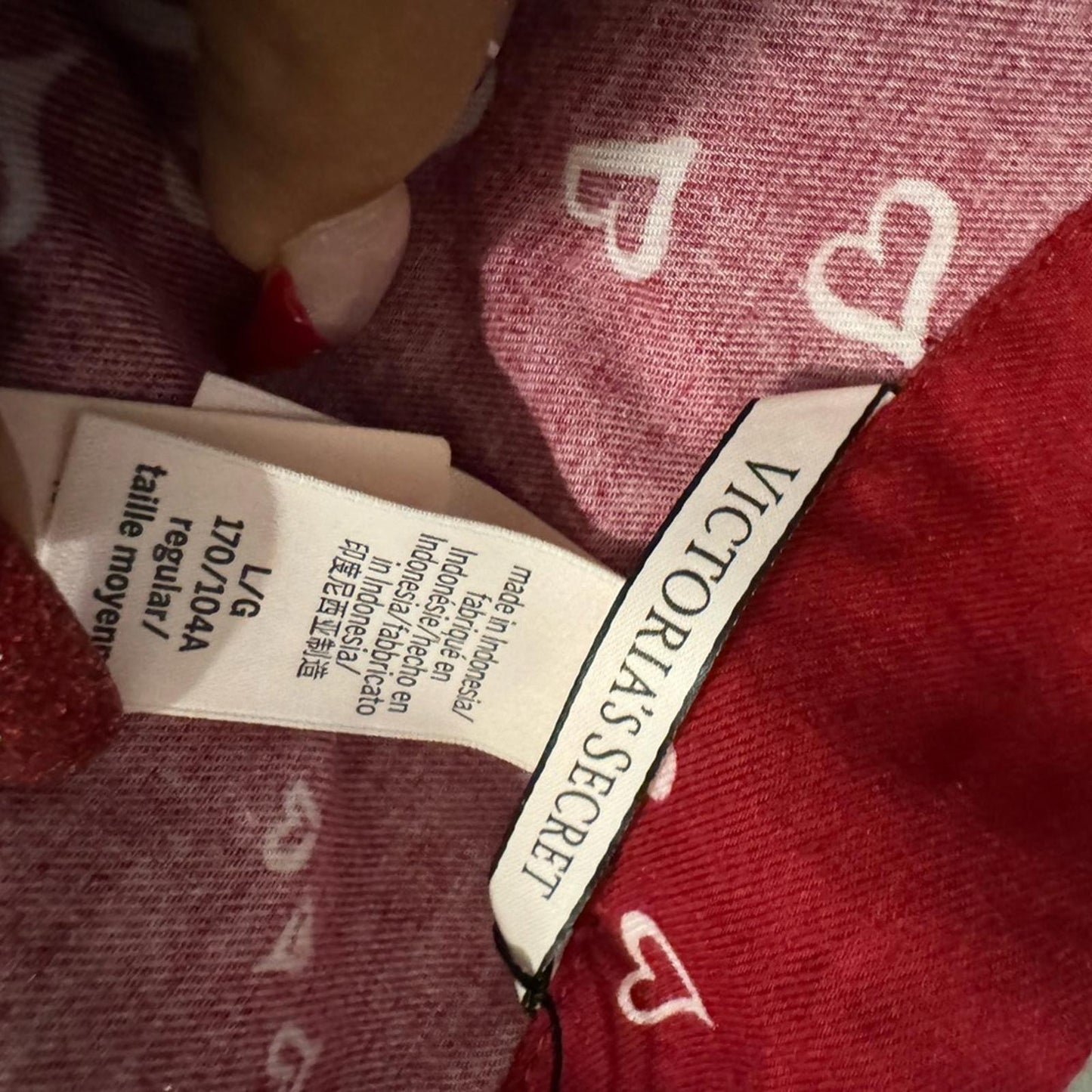 Victoria's Secret Maroon Heart Pajama Set
