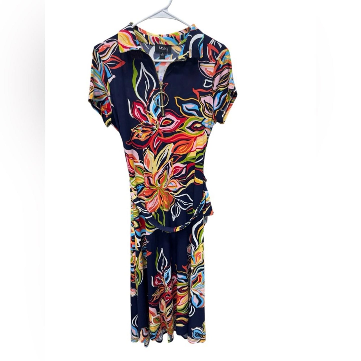 MSK Vibrant Floral Midi Dress