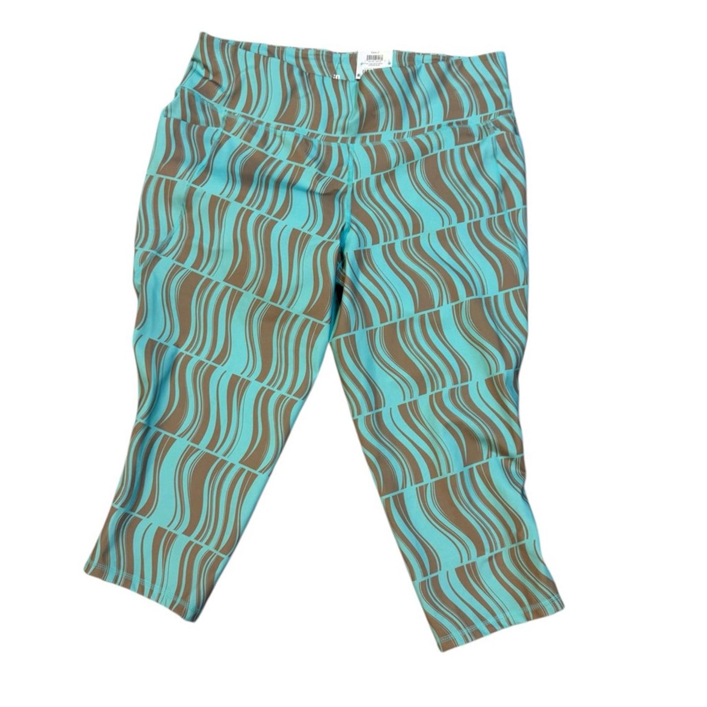 Ideology Teal and Brown Patterned Capris