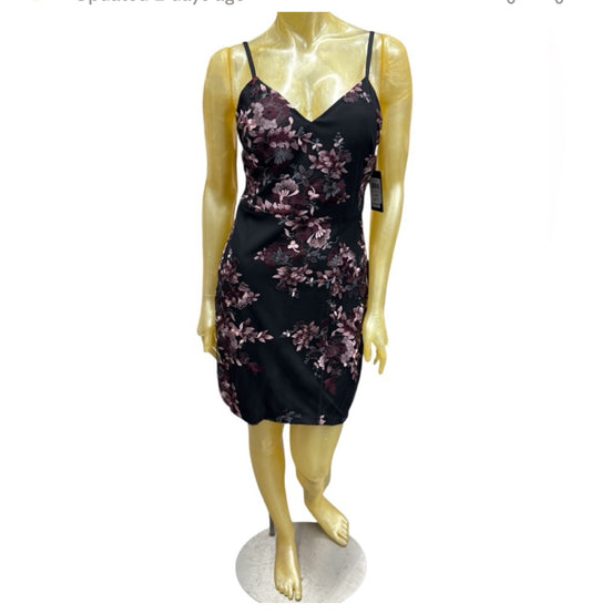 Guess Floral Black and Purple Women's Dress