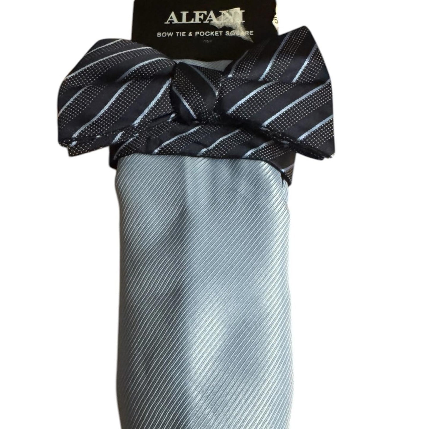 Alfani Navy Blue / Baby blue Bow Tie Set