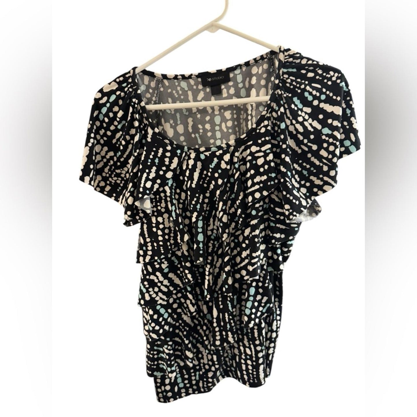 Pre-Love AB Studio Black and White Patterned Blouse