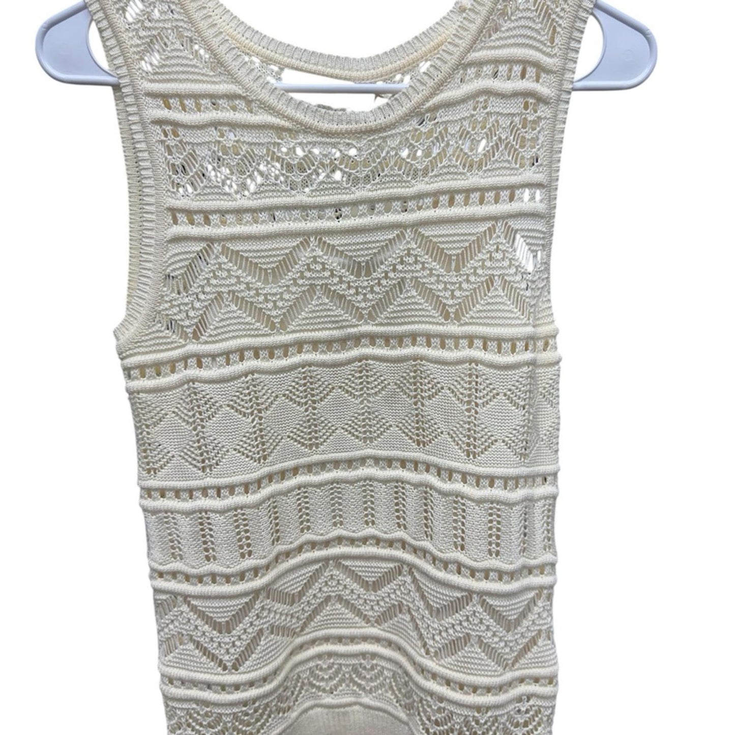 Lauren Ralph Lauren Cream Crochet Tank Top