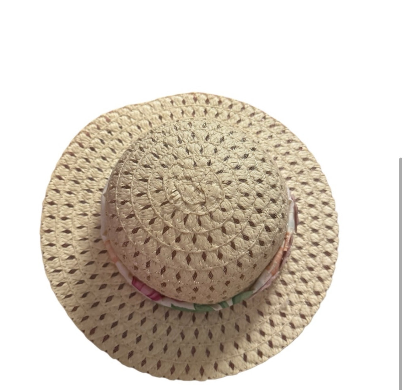 Girls Straw Hat with Floral Band