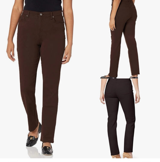 Gloria Vanderbilt Amanda Stylish Brown Jeans
