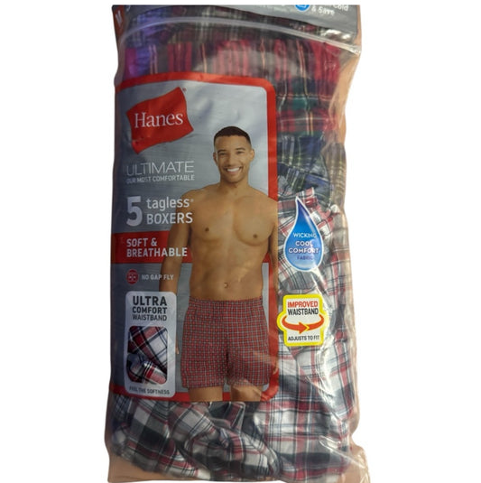 Hanes Red and Black Boxers Comfortable Multi-Pack