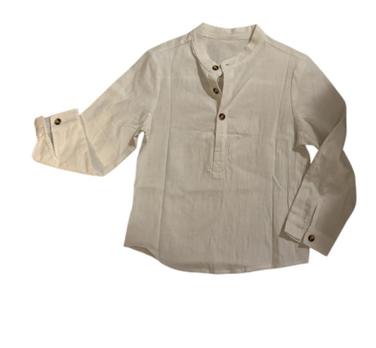 Boys White Button-Up Shirt