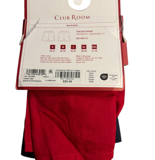 Club Room Vibrant Red Boxers
