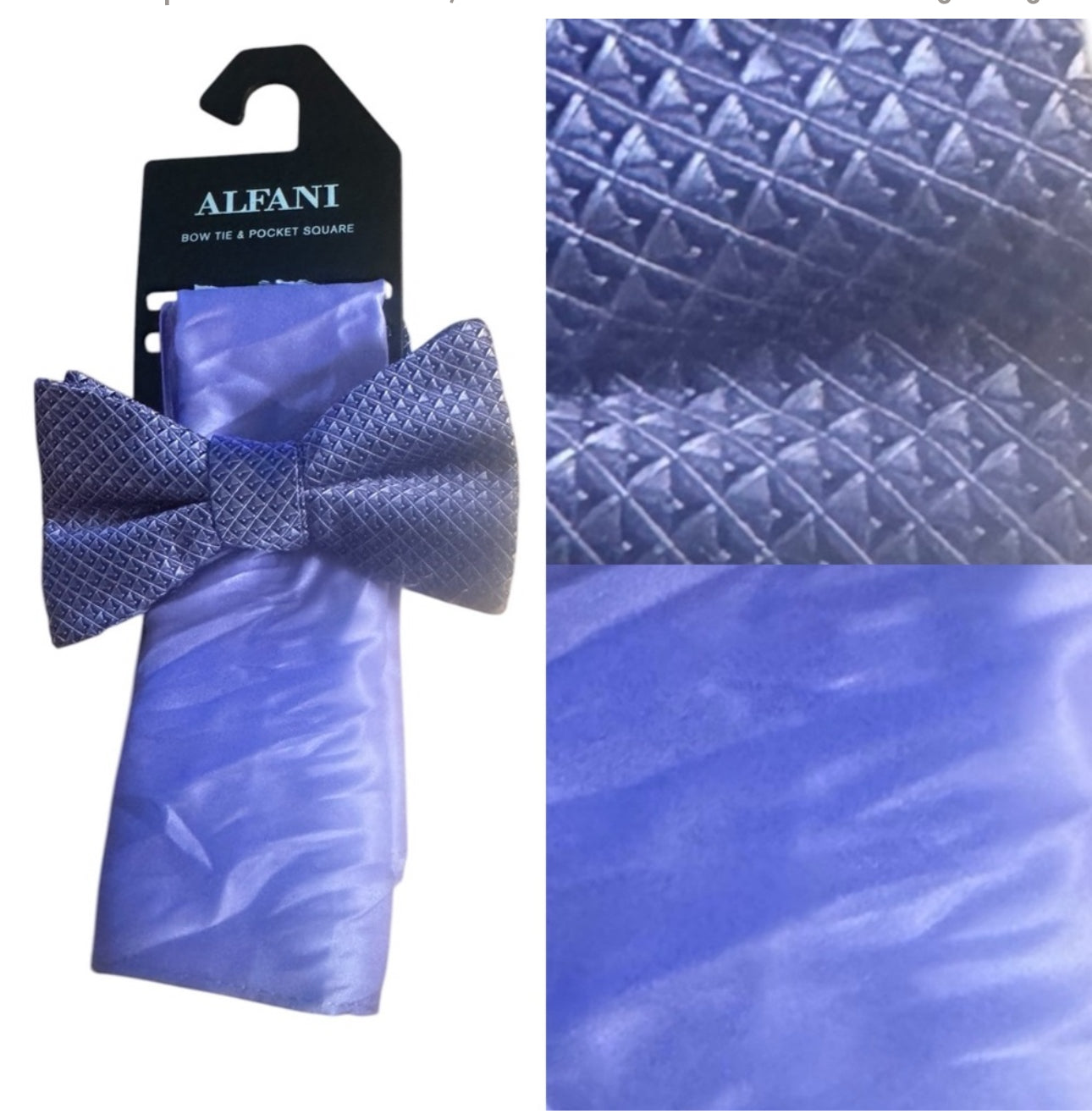 Alfani purple Bow Tie and Pocket Square Set