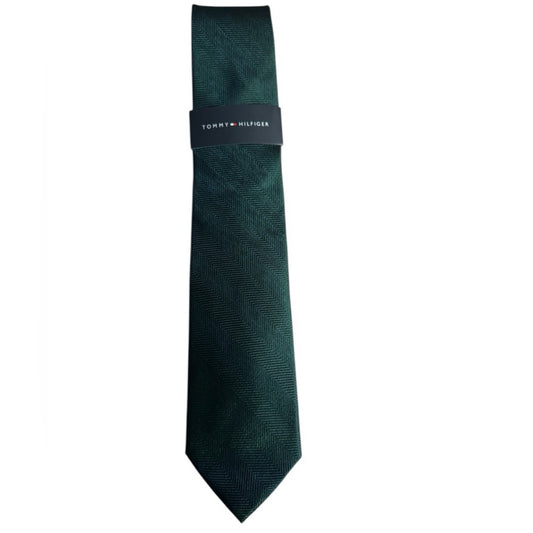 Tommy Hilfiger Green Silk Tie Elegant Accessories