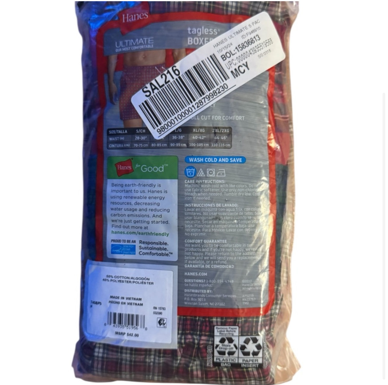Hanes Red and Black Boxers Comfortable Multi-Pack