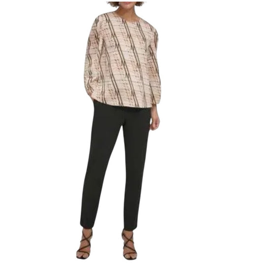 DKNY Womens Ruched Blouse Elegant Women's Blouse