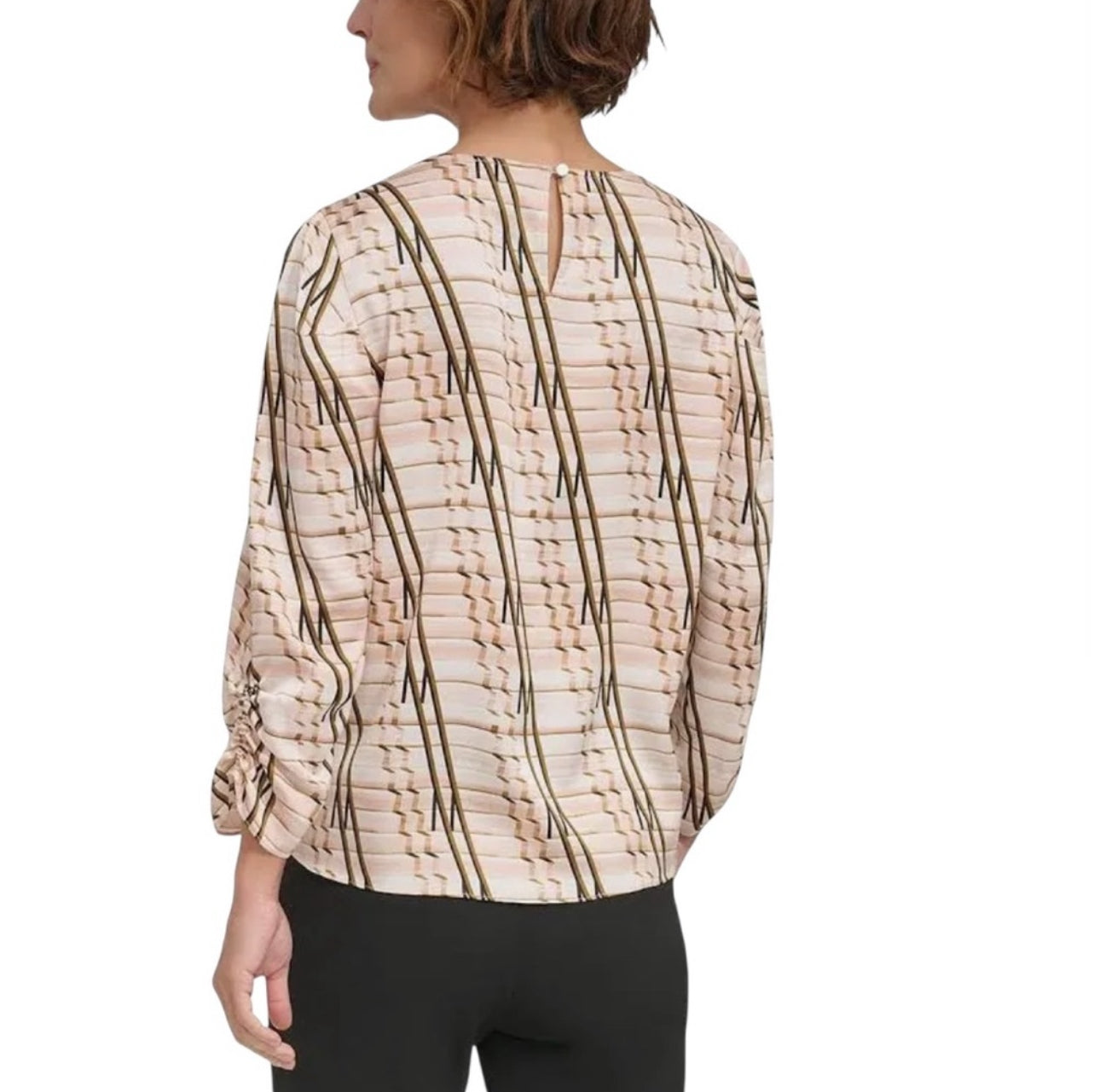 DKNY Womens Ruched Blouse Elegant Women's Blouse