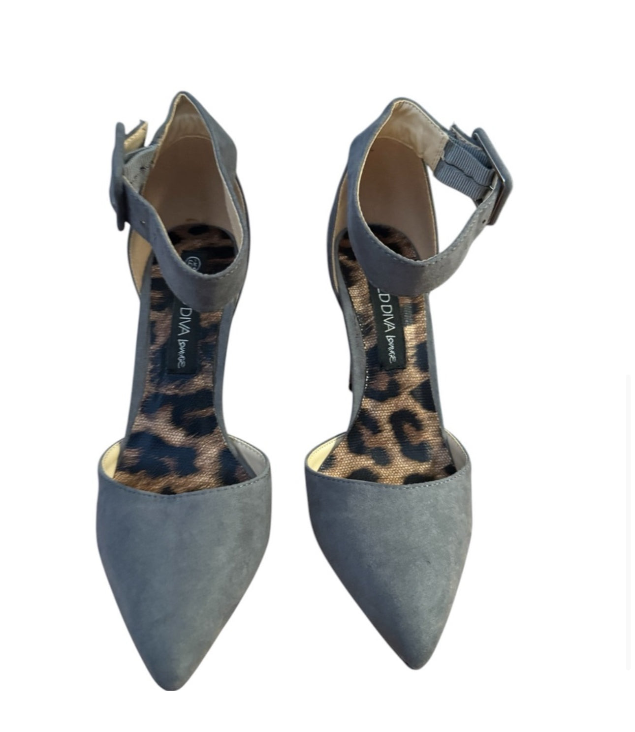 Wild Diva Women's Gray Ankle Strap Heels