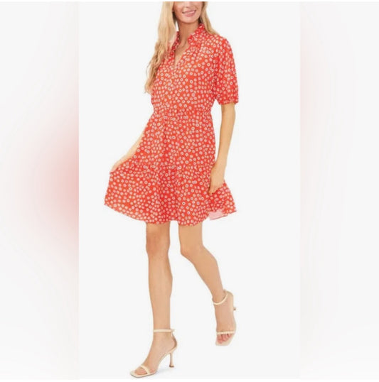 CeCe Red Daisy Dress