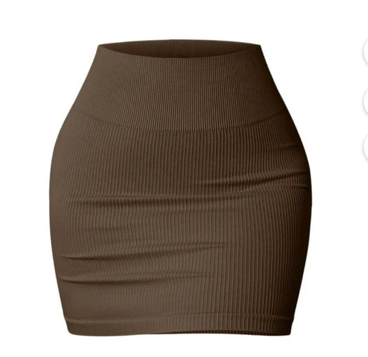 Women Skirts Basic Versatile Stretchy Casual High Waist Mini Skirt