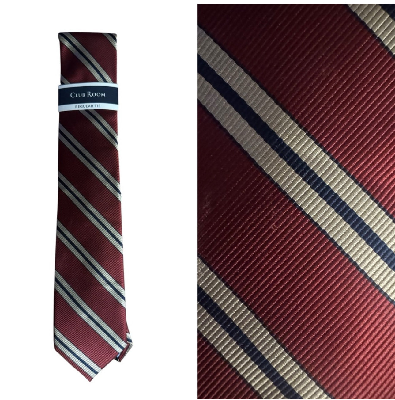 Club Room Men's Red Striped Tie