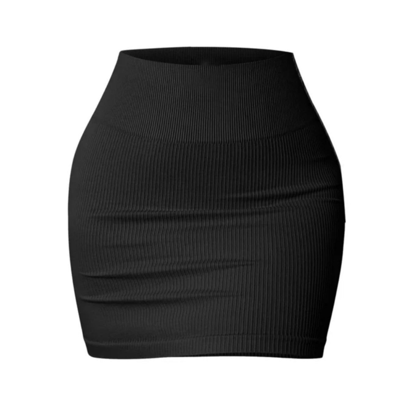 Women Skirts Basic Versatile Stretchy Casual High Waist Mini Skirt