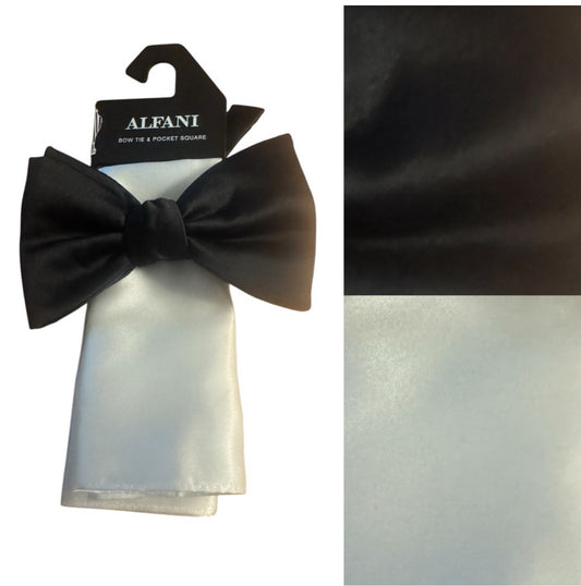 Alfani Black and White Bow Tie Set