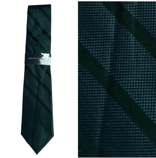 Tommy Hilfiger Green Striped Men's Tie