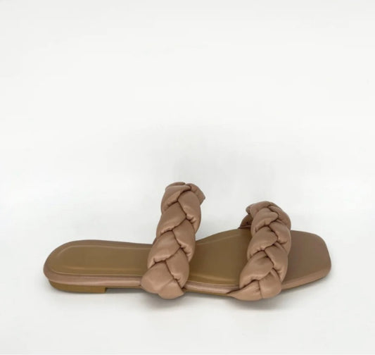 Bamboo-women’s 10 double braided strap slippers