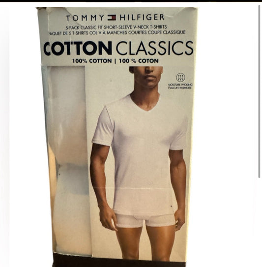 Tommy Hilfiger Men's White V-Neck T-Shirt