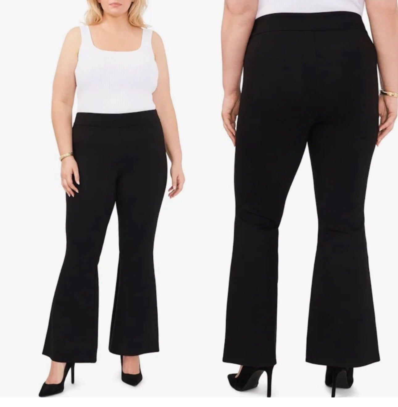 Vince Camuto Women's pull up flare Black Pants