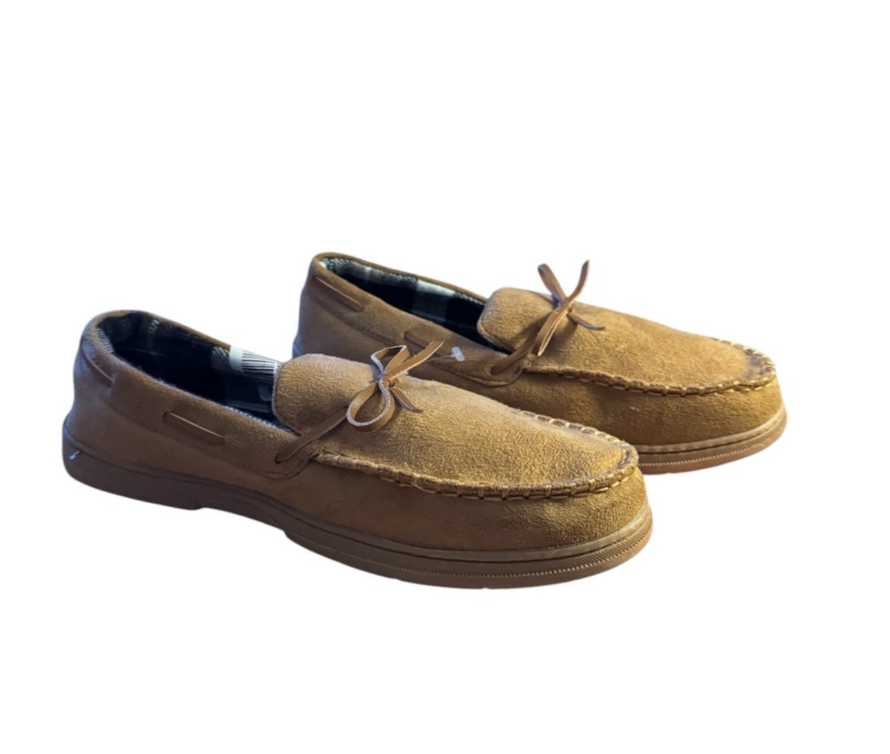 Goldtoe-Men's Tan Suede Loafers Slippers