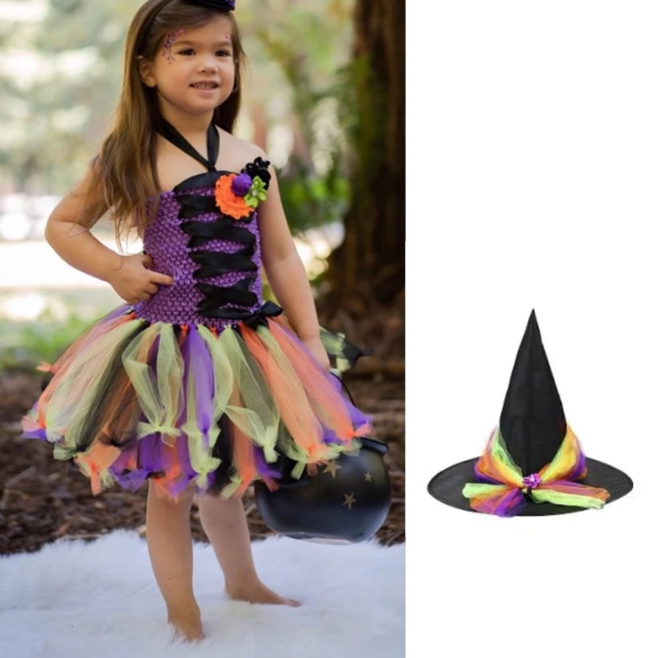 Girl's Halloween Witch Tutu Dress