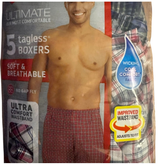 Hanes Red and Black Boxers Comfortable Multi-Pack