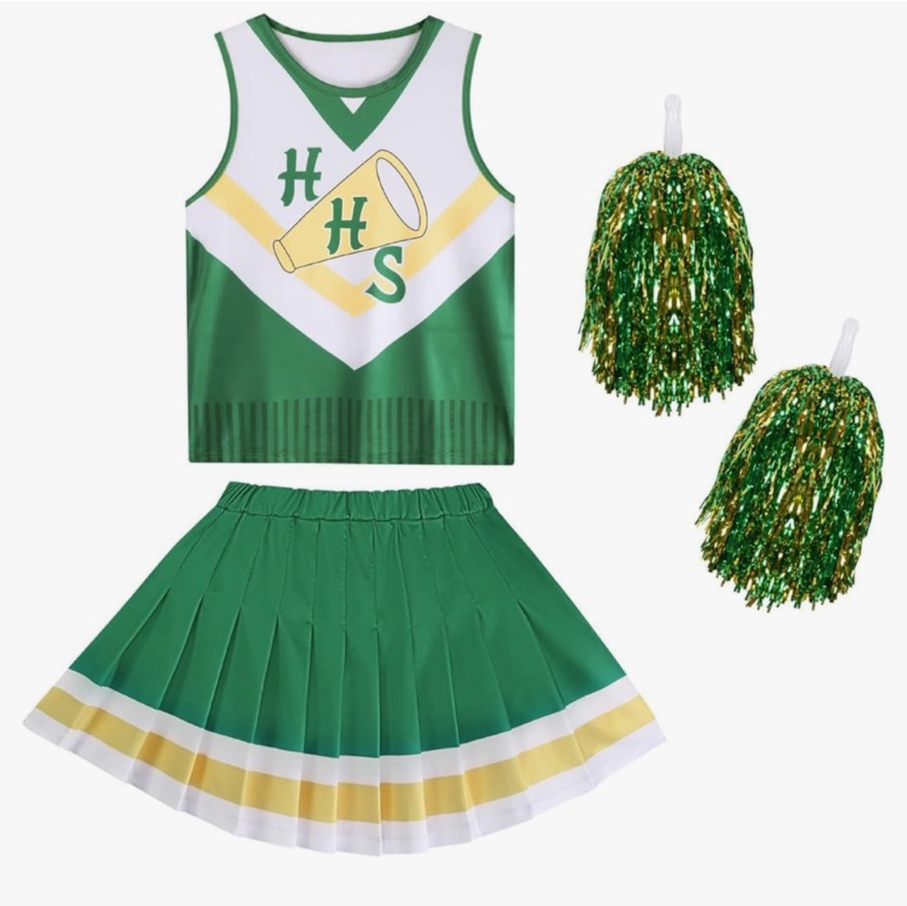 Chrissy Cheerleader Costume for Girls Green Halloween Costumes