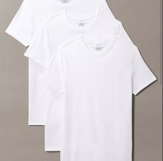 Calvin Klein White Cotton Undershirts