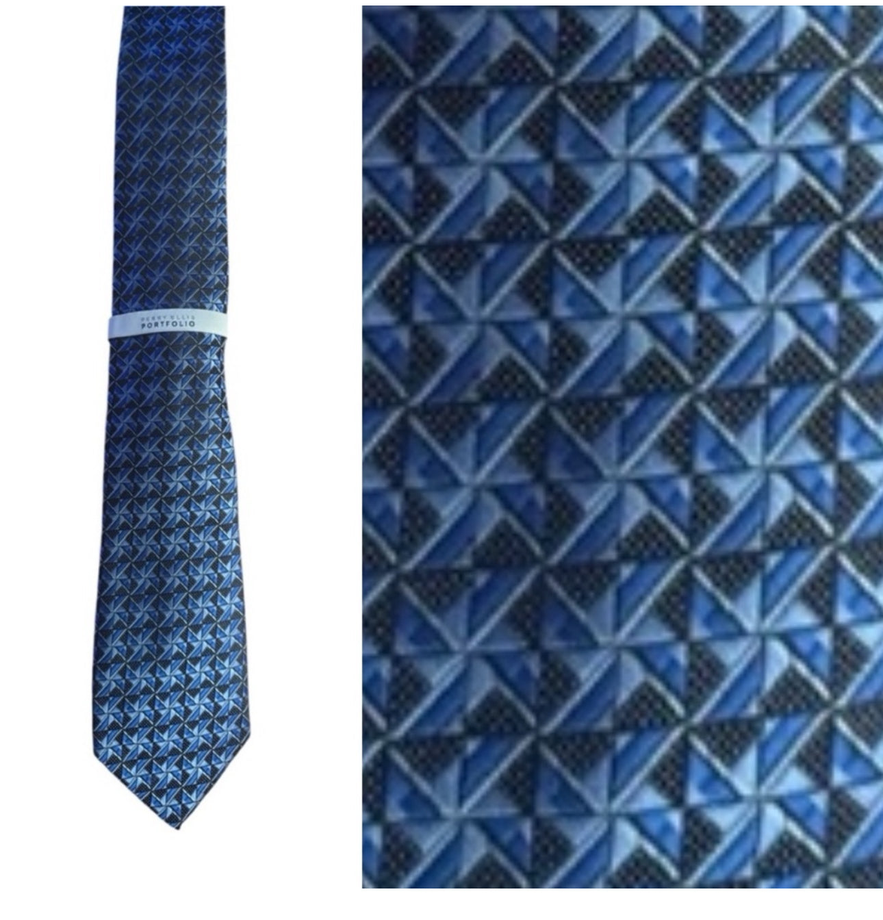 Portfolio Men's Blue Geometric Tie