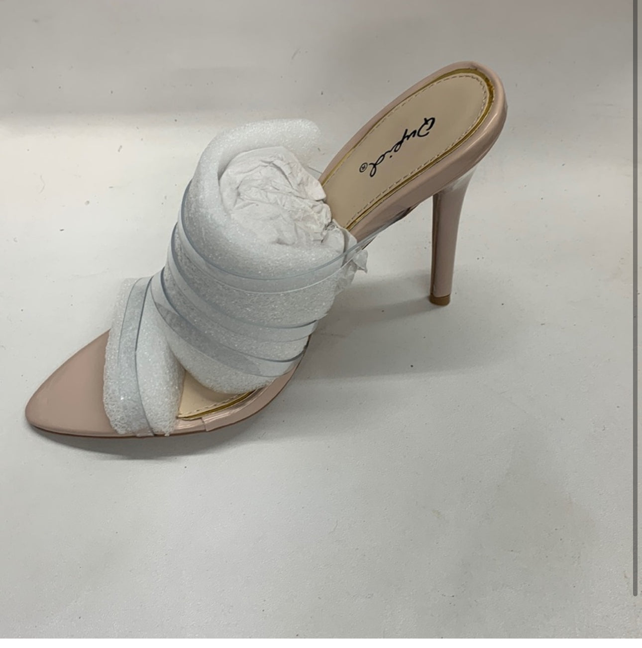 Qupid-Chic Tan with Clear straps High Heel Sandals