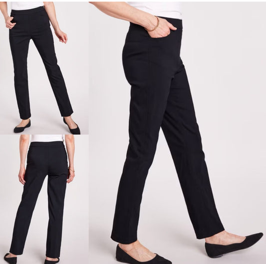 Alfred Dunner Allure Classic Black slip on side pockets Women's Pants