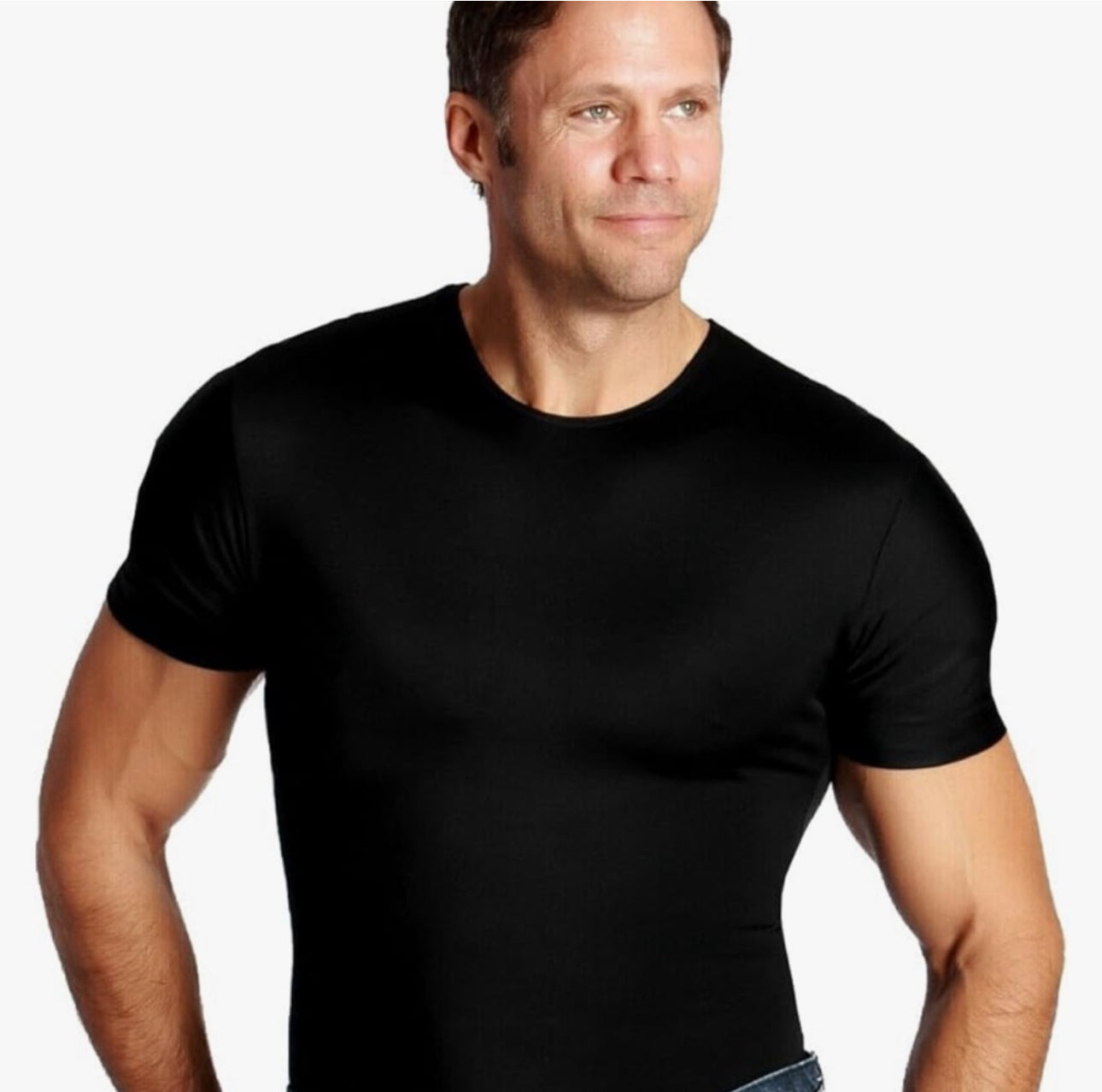 U.S.Pro USA by Insta Slim Men's Black Crew Neck Compression T-Shirt