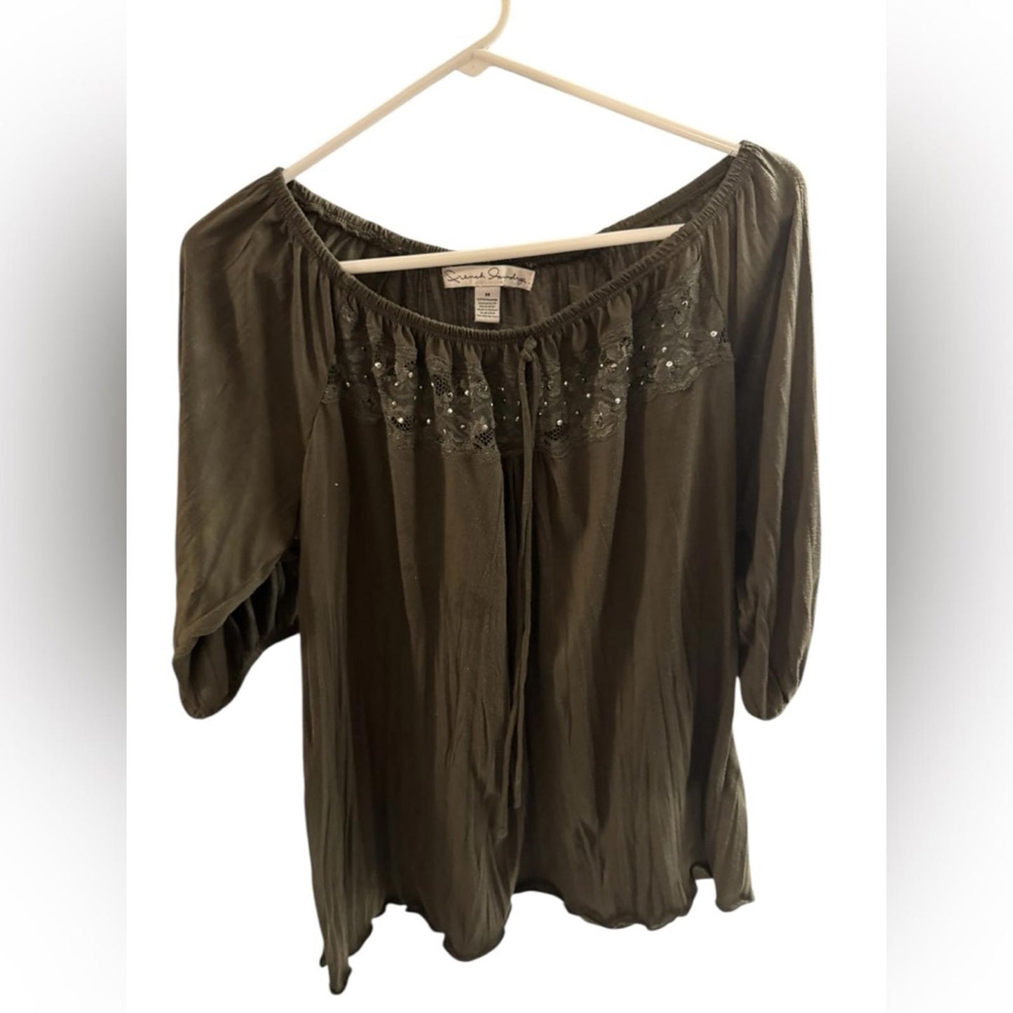 Pre-Love French Laundry Dark Olive Blouse