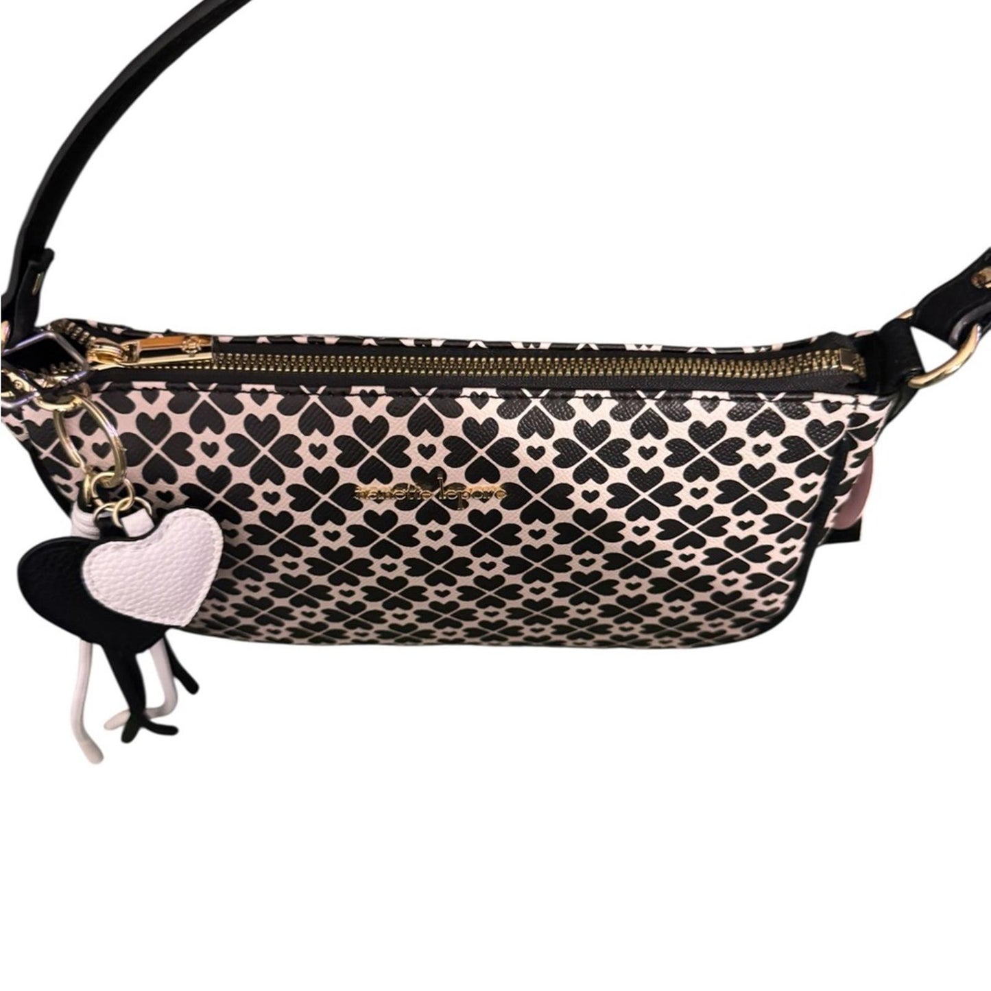 Nanette Lepore Elegant Black and Cream Patterned Women's Bag