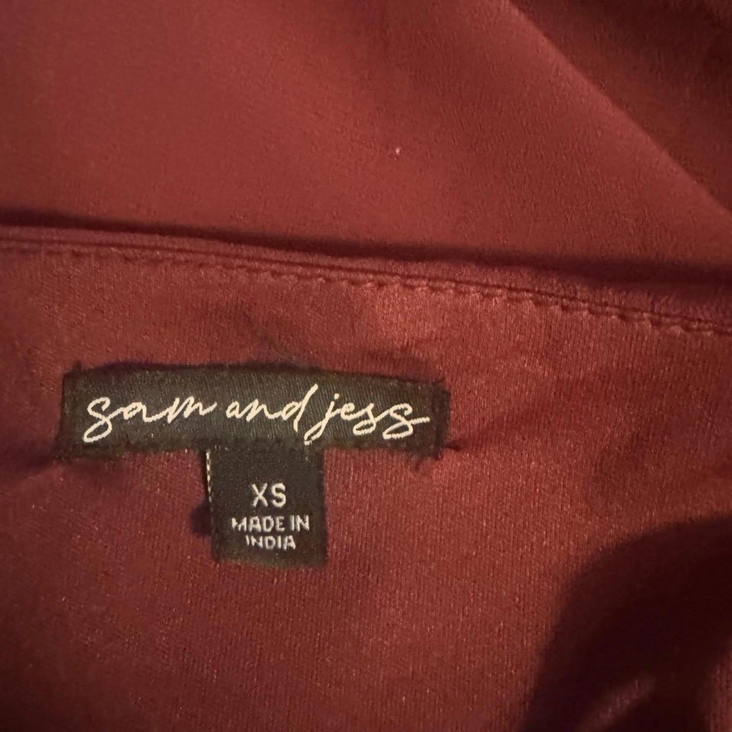 Sam and Jess Burgundy Women's Smocked-Waist Blouse
