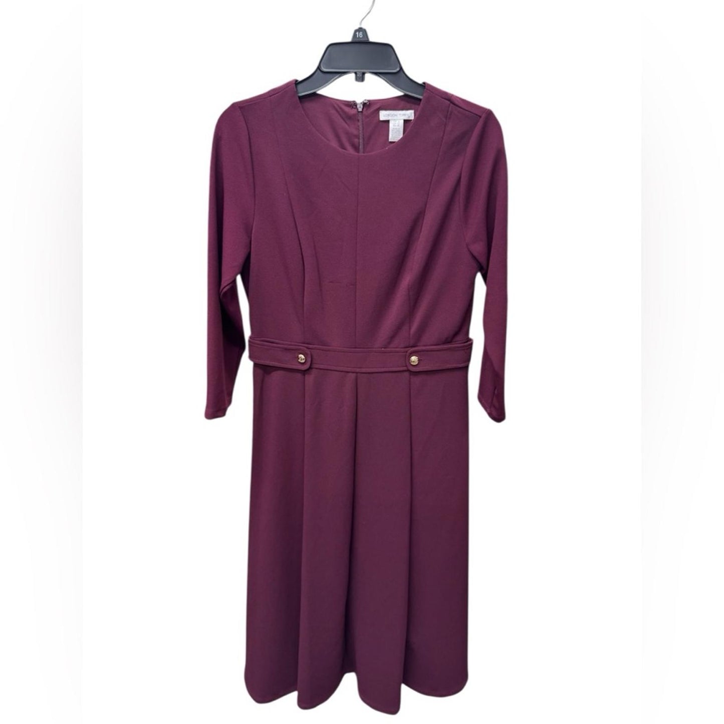 London Times Wine Long Sleeve Dress