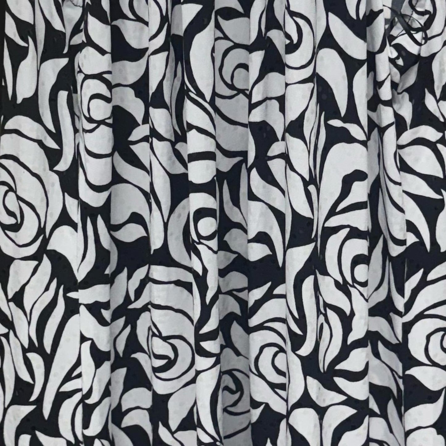 MSK Black and White Rose Midi Dress