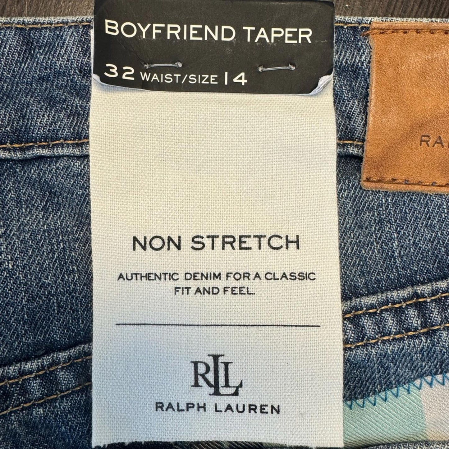 Lauren Ralph Lauren Blue Patchwork Straight Leg Jeans