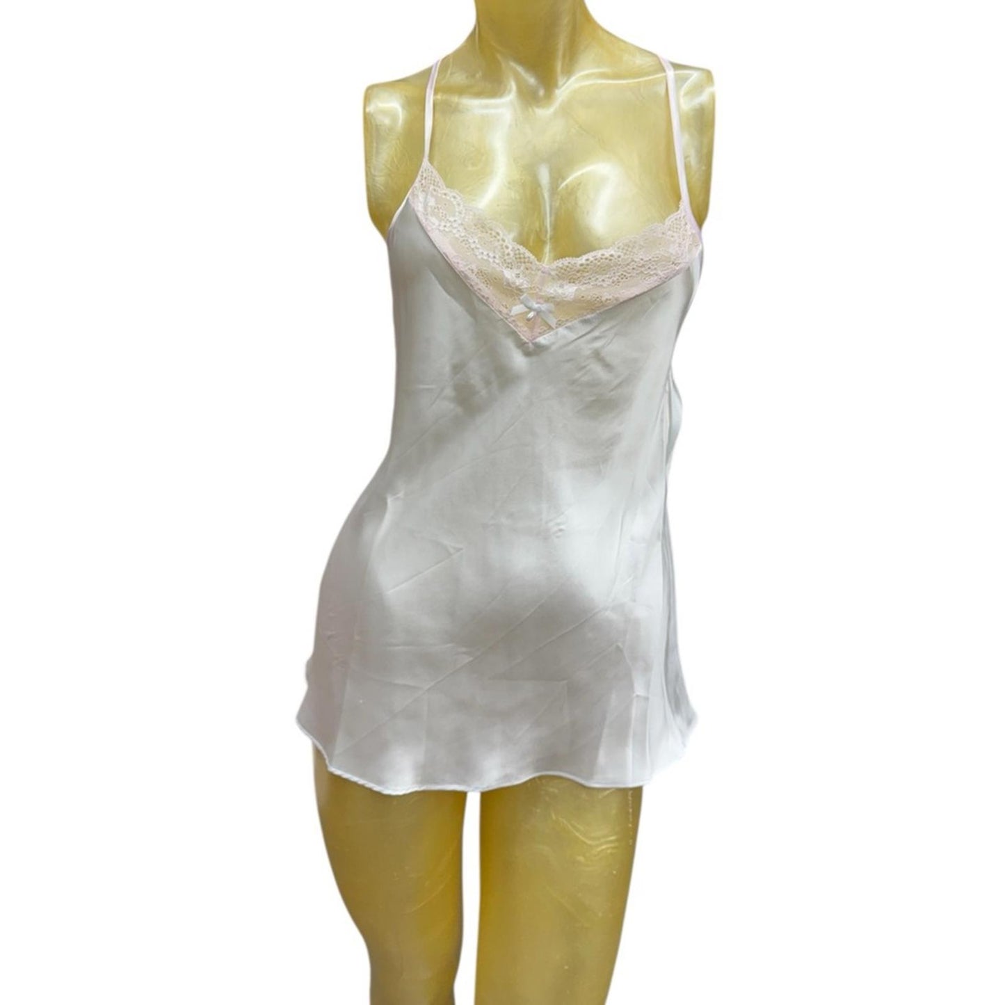 Linea Donatella Elegant Bride White Satin Sleepwear Set