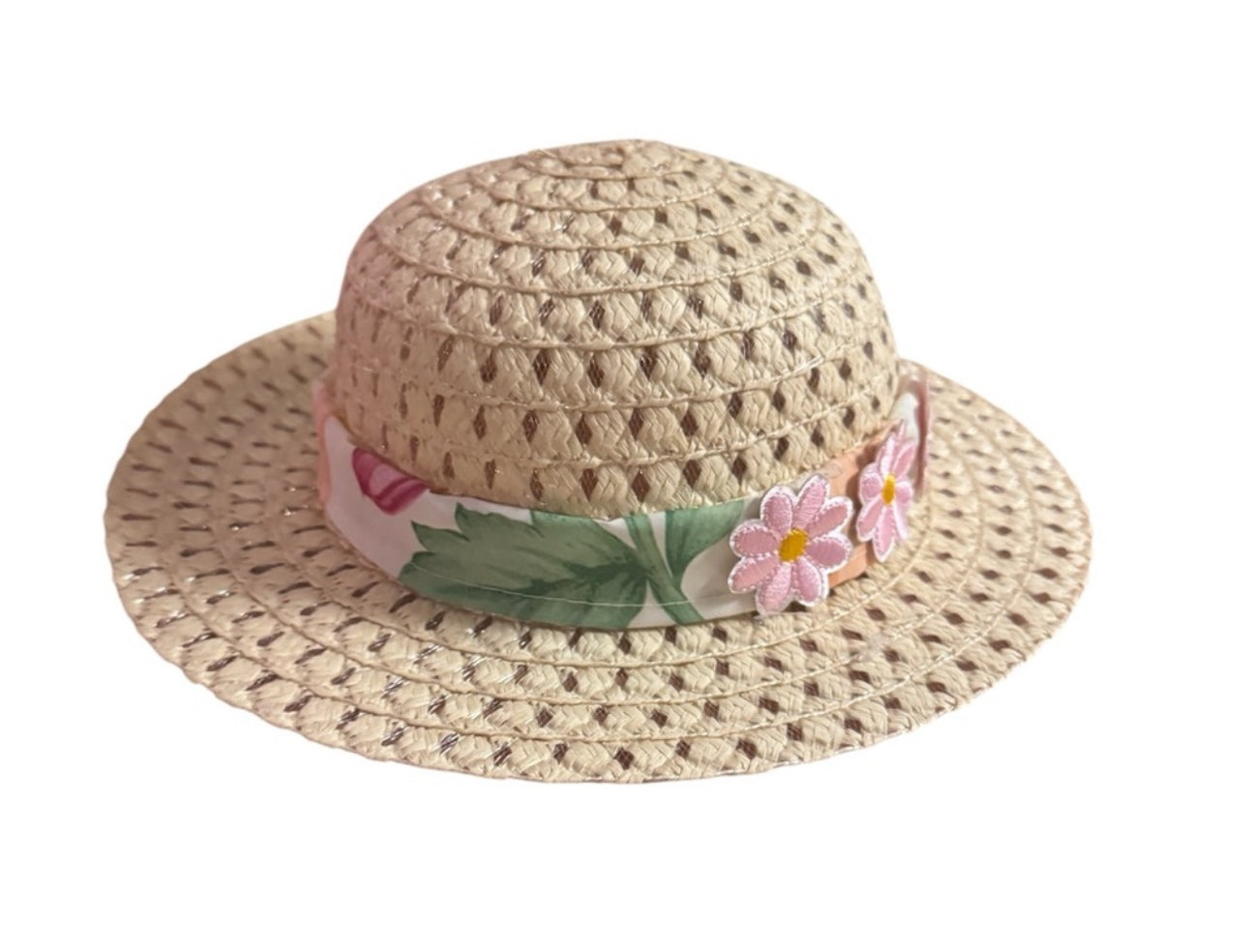 Girls Straw Hat with Floral Band