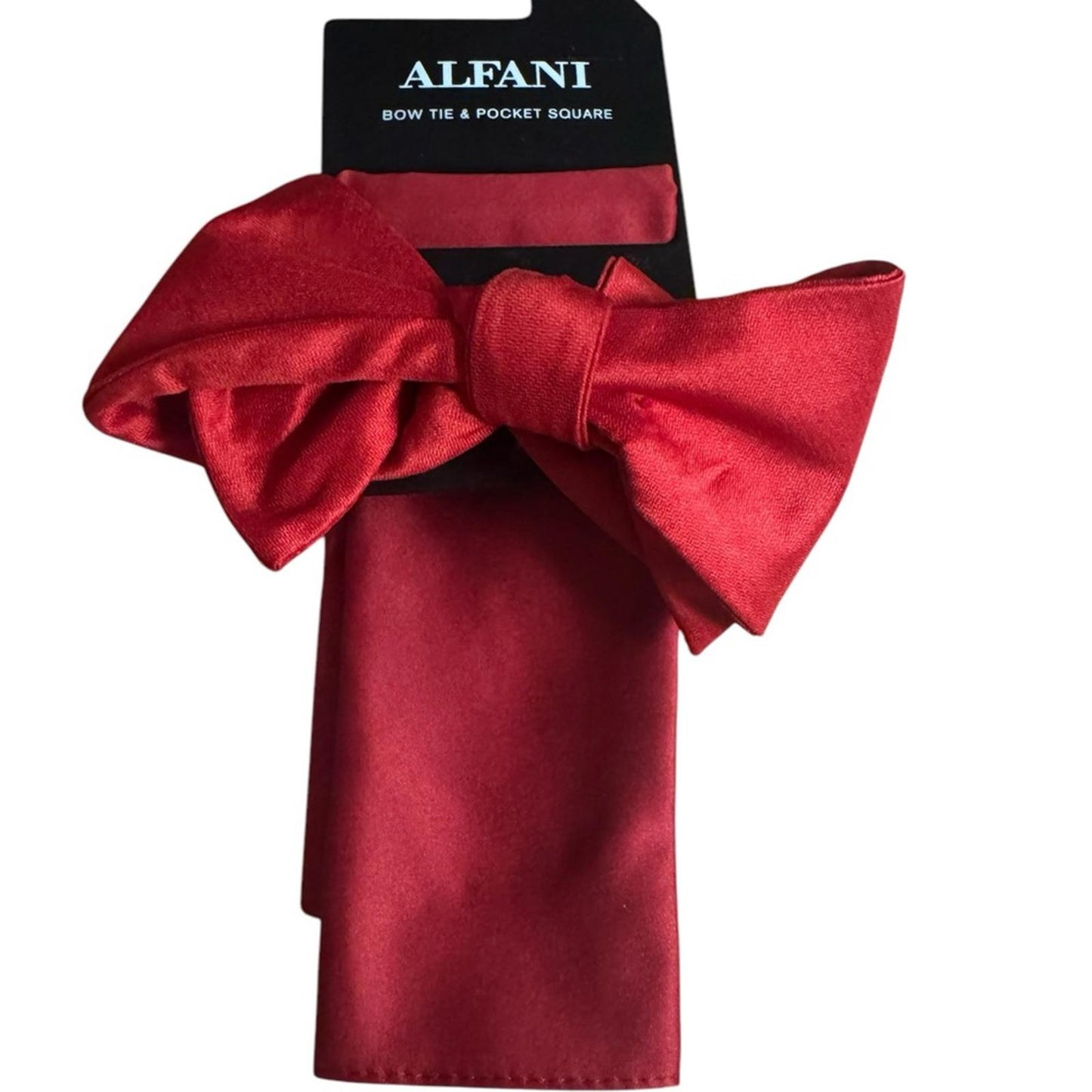 Alfani Red Bow Tie and Pocket Square Set