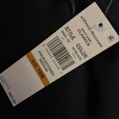 Alfred dunner slip on Classic Black elastic waist side pockets Women's Pants