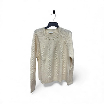 ON 34th Elegant Cream Cable pearl Knit Sweater